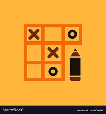 In flat style tic tac toe vector image