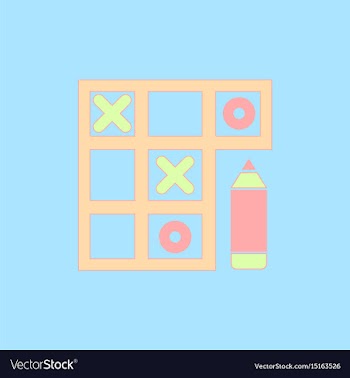 In flat style tic tac toe vector image