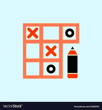 In flat style tic tac toe vector image