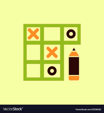 In flat style tic tac toe vector image