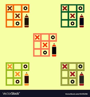 In flat style tic tac toe vector image