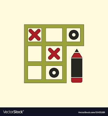 In flat style tic tac toe vector image