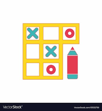 In flat style tic tac toe vector image