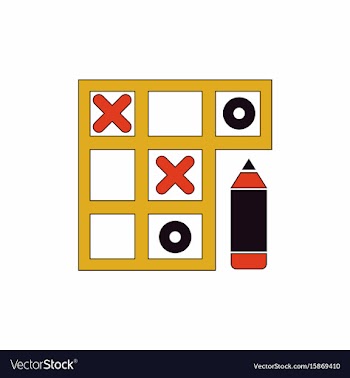 In flat style tic tac toe vector image