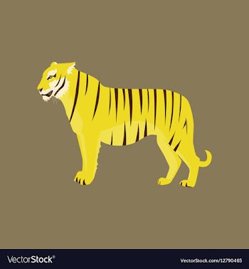 In flat style tiger vector image