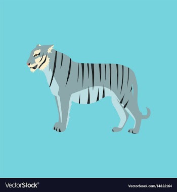 In flat style tiger vector image