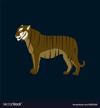 In flat style tiger vector image