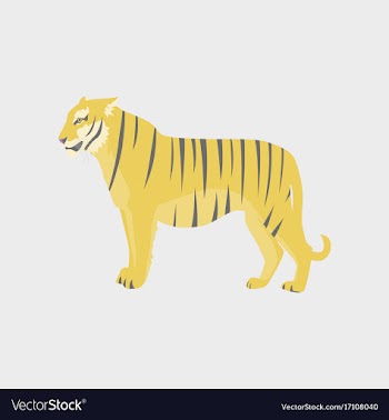 In flat style tiger vector image