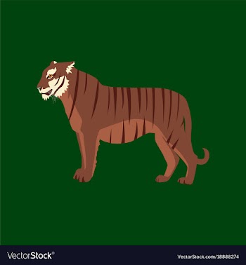In flat style tiger vector image