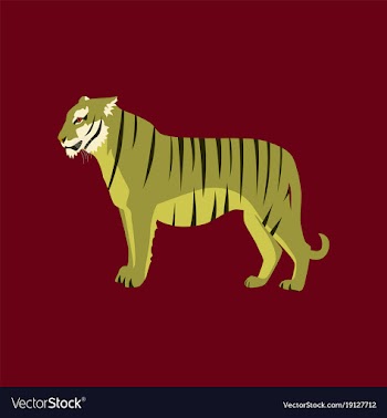 In flat style tiger vector image