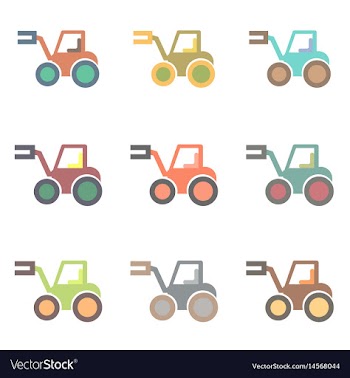 In flat style tractor vector image