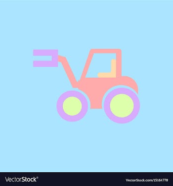 In flat style tractor vector image