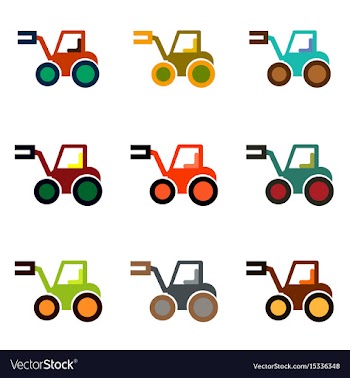 In flat style tractor vector image