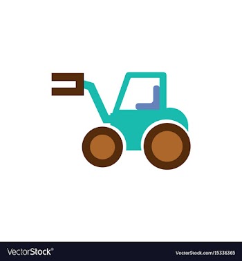In flat style tractor vector image