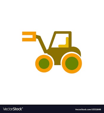 In flat style tractor vector image