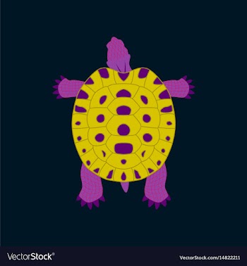 In flat style turtle vector image