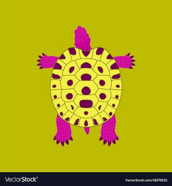 In flat style turtle vector image