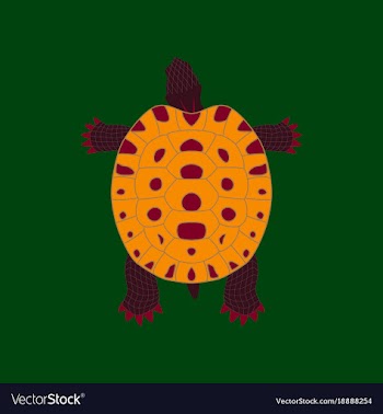 In flat style turtle vector image