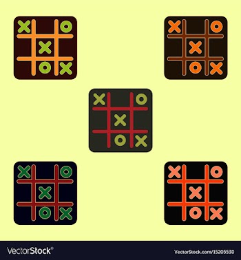 In flat style x o game vector image