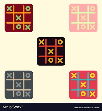 In flat style x o game vector image
