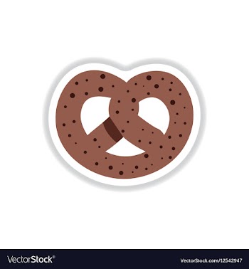 In paper sticker style Bagel vector image