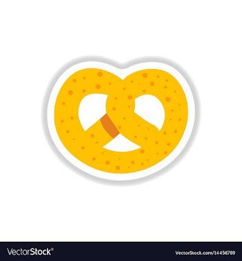 In paper sticker style bagel vector image