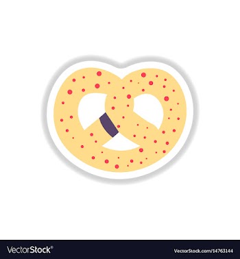 In paper sticker style bagel vector image
