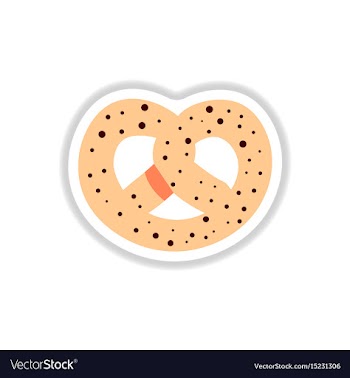 In paper sticker style bagel vector image