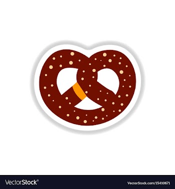 In paper sticker style bagel vector image