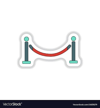 In paper sticker style Barrier vector image