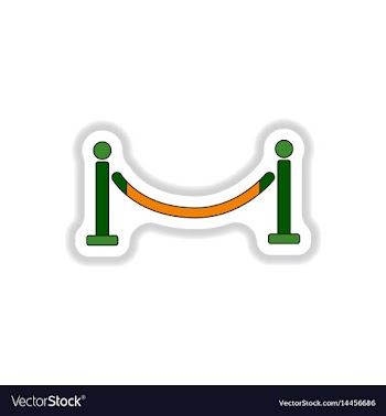 In paper sticker style barrier vector image