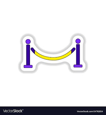 In paper sticker style barrier vector image