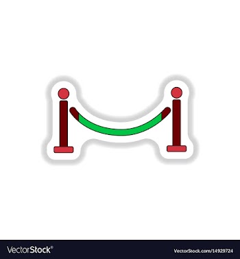 In paper sticker style barrier vector image