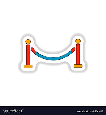 In paper sticker style barrier vector image