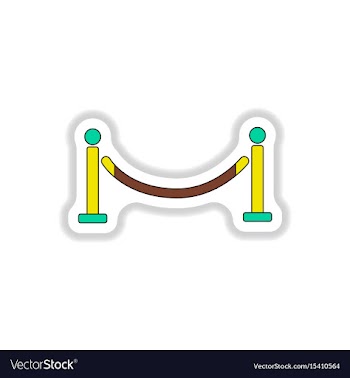 In paper sticker style barrier vector image