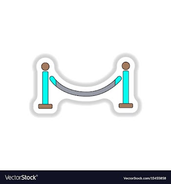 In paper sticker style barrier vector image