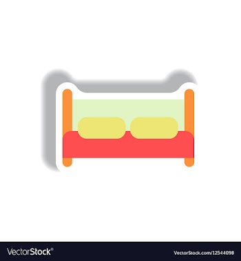 In paper sticker style bed vector image