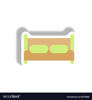 In paper sticker style bed vector image
