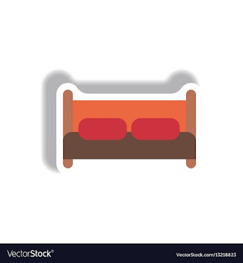 In paper sticker style bed vector image