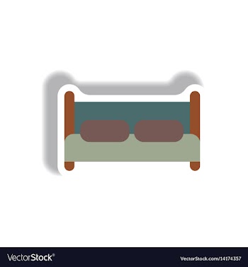 In paper sticker style bed vector image