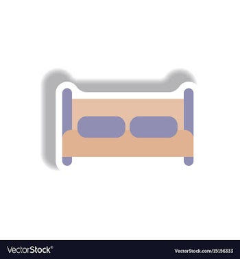 In paper sticker style bed vector image