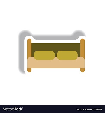 In paper sticker style bed vector image