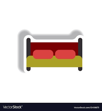 In paper sticker style bed vector image