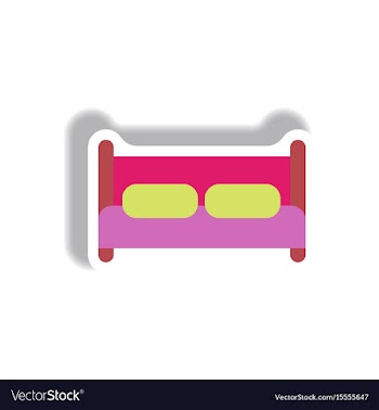 In paper sticker style bed vector image