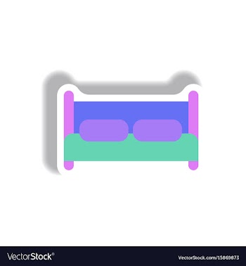 In paper sticker style bed vector image