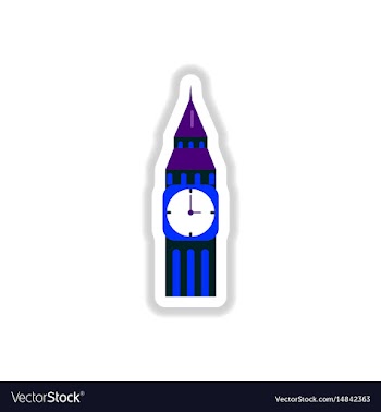 In paper sticker style big ben vector image