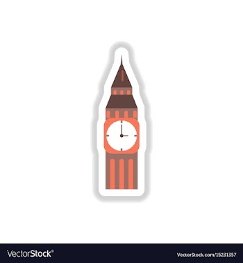 In paper sticker style big ben vector image