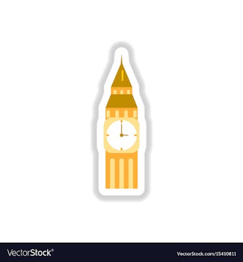In paper sticker style big ben vector image