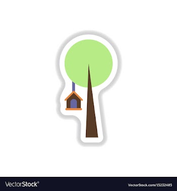 In paper sticker style bird vector image