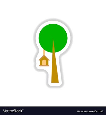 In paper sticker style bird vector image